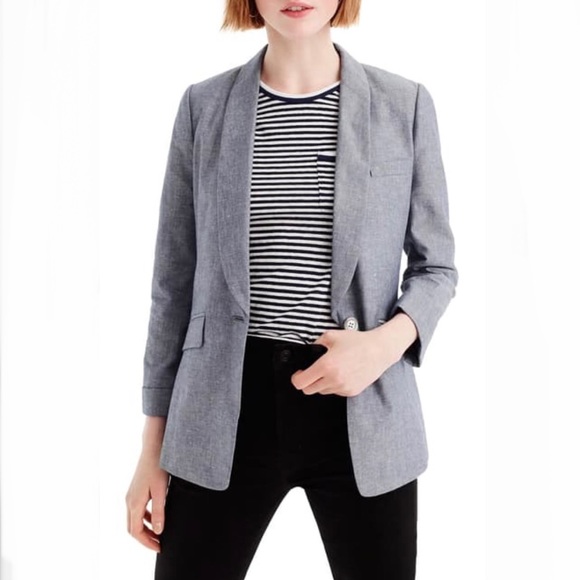 J.CREW UNSTRUCTURED BLAZER in Deep Water - Picture 2 of 9